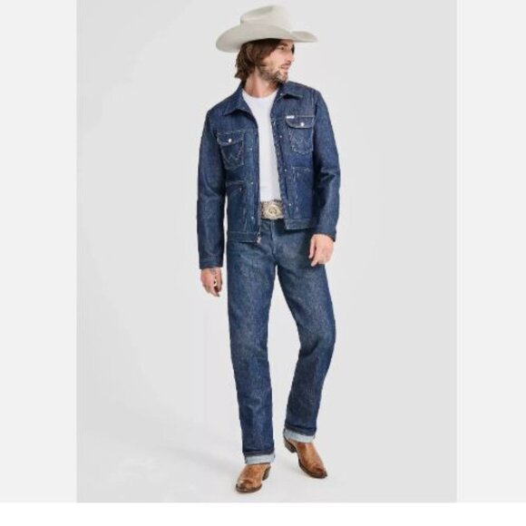 Wrangler Men's Denim Jacket 11MJZ Cone Mills Selvedge Sanforized Size L 14 oz. - Picture 13 of 16